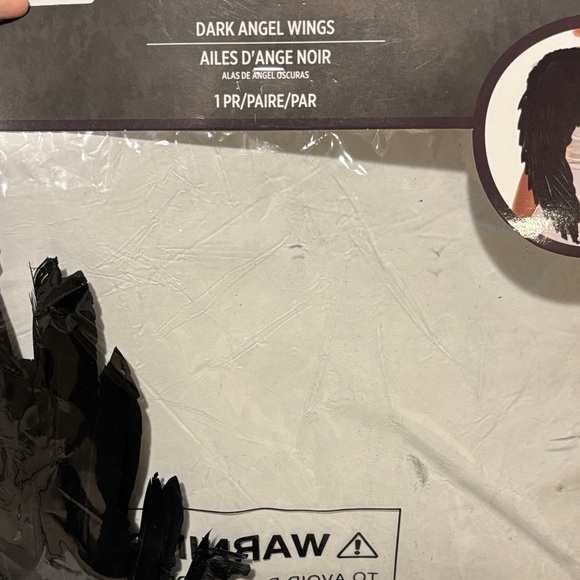 Dark Angel Wings Costume Accessory Black NWT - Picture 5 of 5